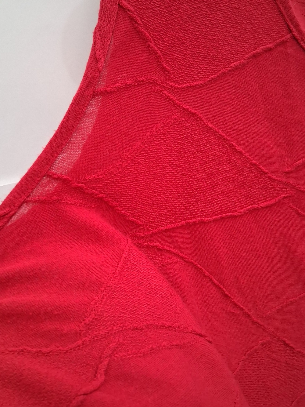 Chico's Ruby Red Sleeveless Textured Tank Top Size 3 Fit Large - Picture 3 of 5